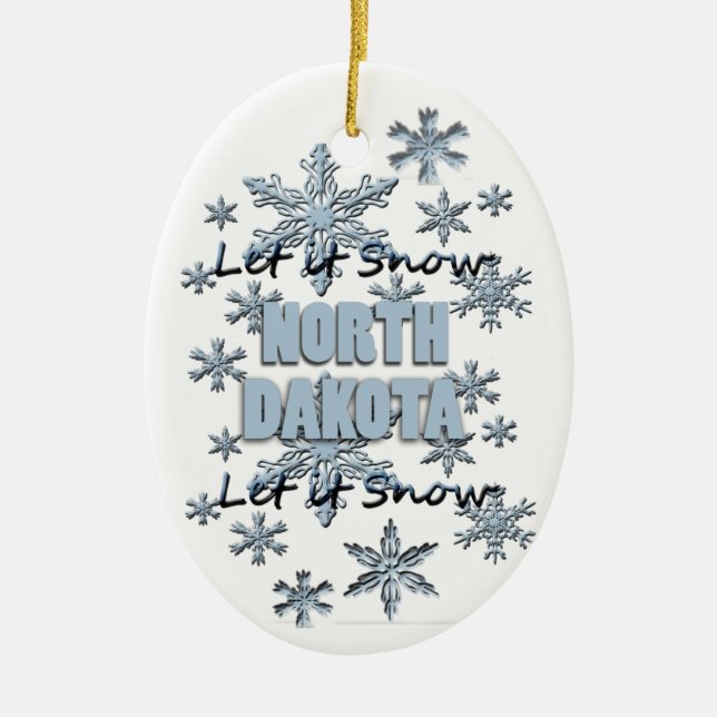 Lass es Schnee Nord Dakota Weihnachtsschmuck (Vorne)