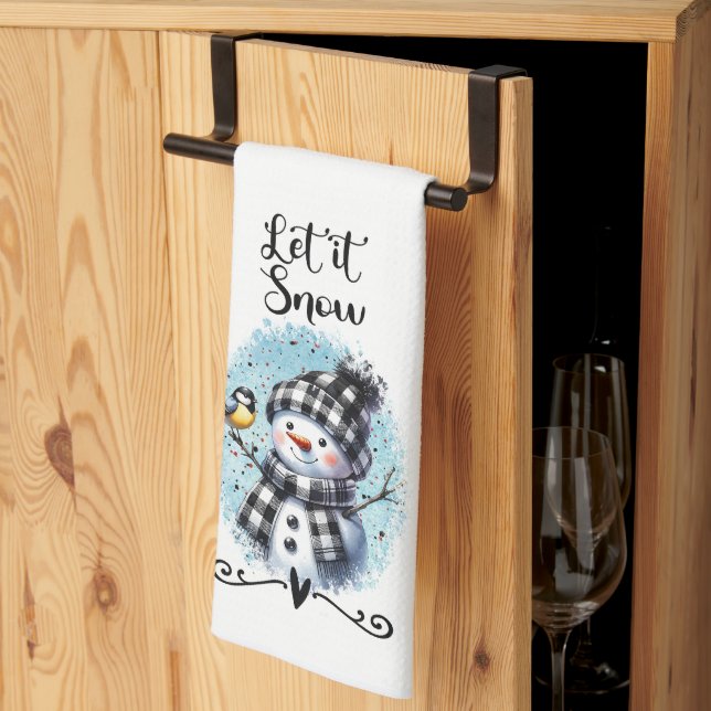 Lass es Schnee Snowman Geschirrtuch (Drittel gefaltet)