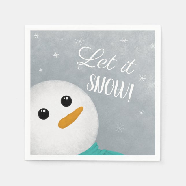 Lass es Schnee Snowman Serviette (Vorderseite)