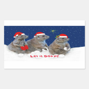 Lass es Schnee Weihnachtsaufkleber Rechteckiger Aufkleber