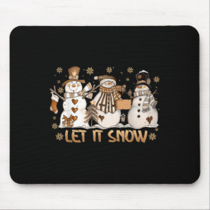 Lass es Schneeflocke Schneemann Weihnachten Weihna Mousepad