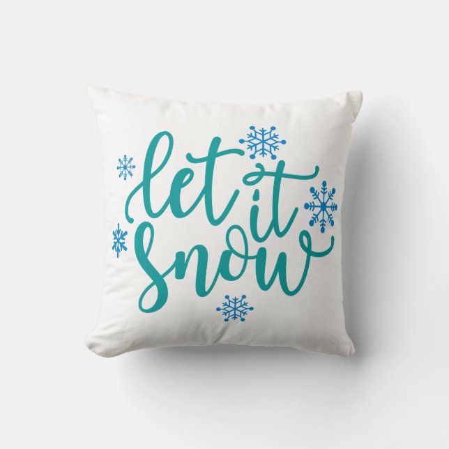 Lass es Schneeflocken Kissen (Vorderseite)