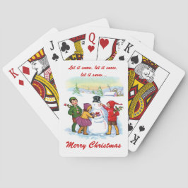 Lass es Schneemann und Kinder/Weihnachten Spielkarten
