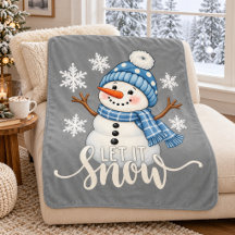 Lass-es-schneien-Hübscher-Schneemann-Graue-Sherpa-