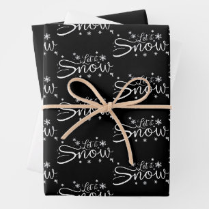 Laß es schneien Liebhaber Schneeflocke Urlaub Froh Geschenkpapier Set