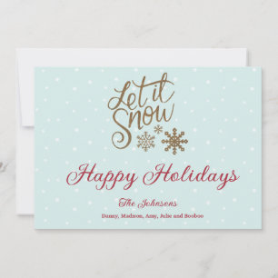 Lass es schneien Minimalistische flache Weihnachts Feiertagskarte