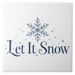 Lass es schneien Minimalistische Schneeflocke Weih Fliese