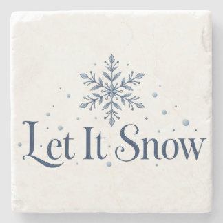 Lass es schneien Minimalistische Schneeflocke Weih Steinuntersetzer