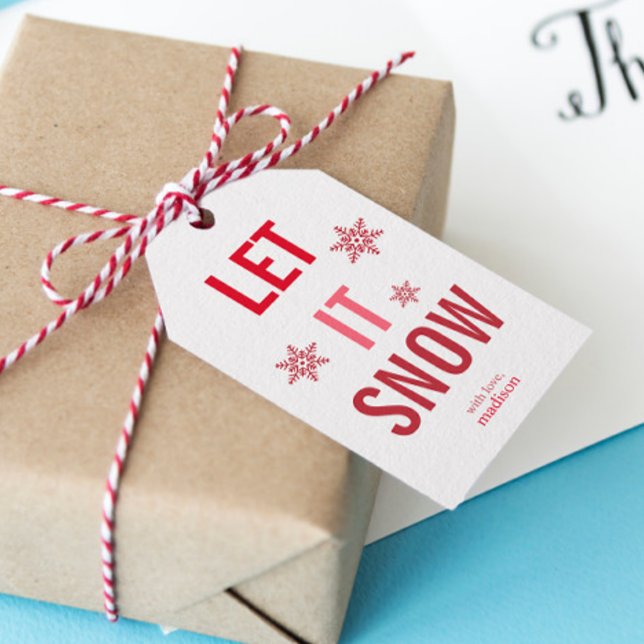 Lass es schneien Red Christmas Geschenkanhänger (Von Creator hochgeladen)