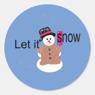 Lass-es-Schneien Schneemann Klassischer Rund Stick Runder Aufkleber