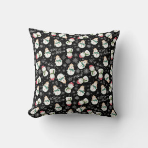 Lass es schneien Schneemann Whimsical Cute Wurfkis Kissen