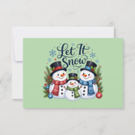 Lass es schneien Schneemannfamilie Dankeskarte