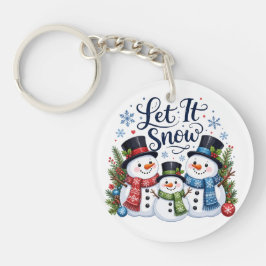 Lass es schneien Schneemannfamilie Schlüsselanhänger