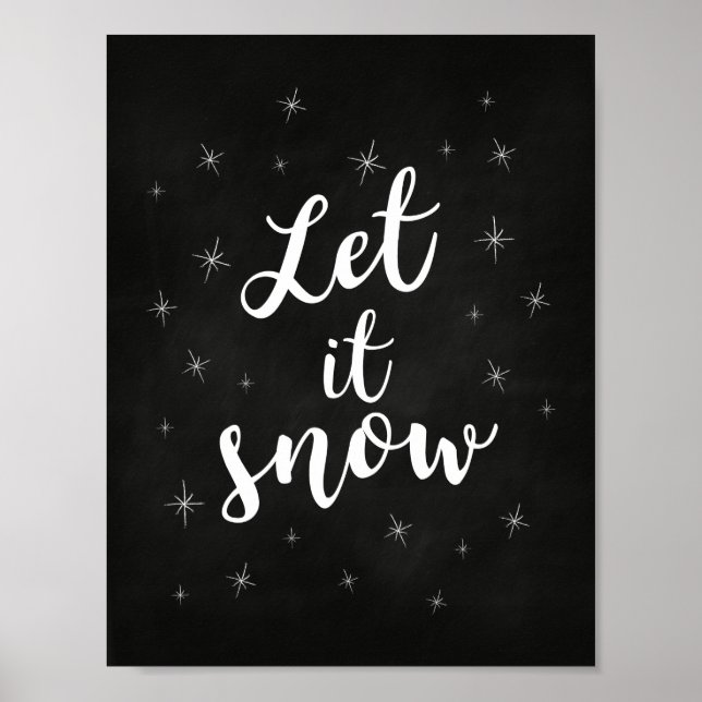 Lass es schneien; Weihnachtsdekoration Poster (Vorne)