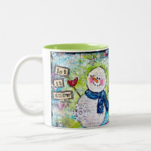 Lass es schneien zweifarbige tasse