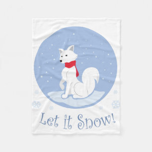 Lass es schneit! (Arctic Fox) Fleecedecke