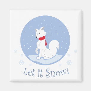 Lass es schneit! (Arctic Fox) Magnet