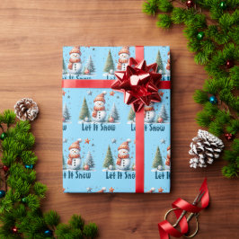 Lass es schneit, Holiday Snowman Geschenkpapier