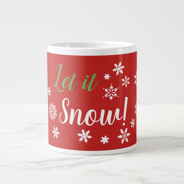 Lass es schneit! Jumbo-Tasse (Vorderseite)