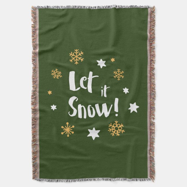 "Lass es schneit!" Kalligrafie Weihnachten Decke (Vorderseite Vertikal)