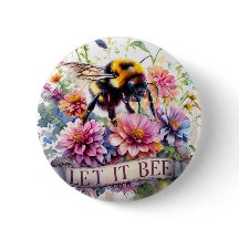 Lass es sein – Wasserfarben-Hummel-Frühlingsblumen