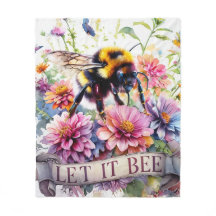 Lass es sein – Wasserfarben-Hummel-Frühlingsblumen