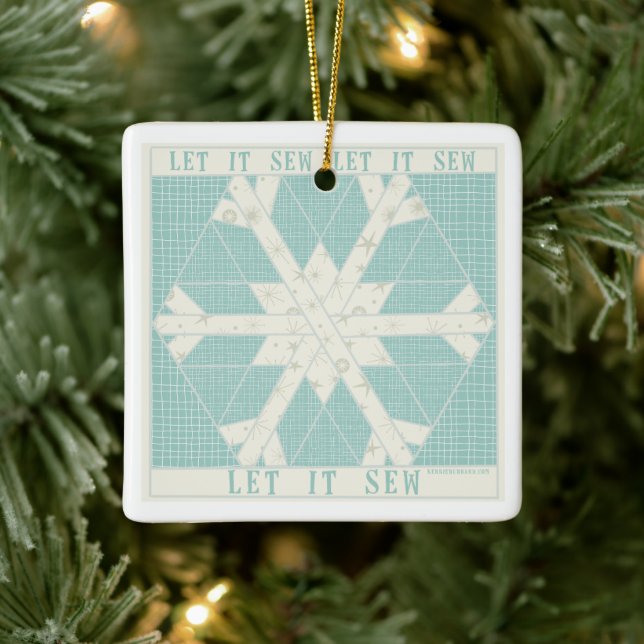 Lass es SEW Quilt Porcelain Holiday Ornament (Baum)