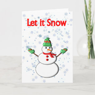 Lass es Snow Snowman Card Feiertagskarte
