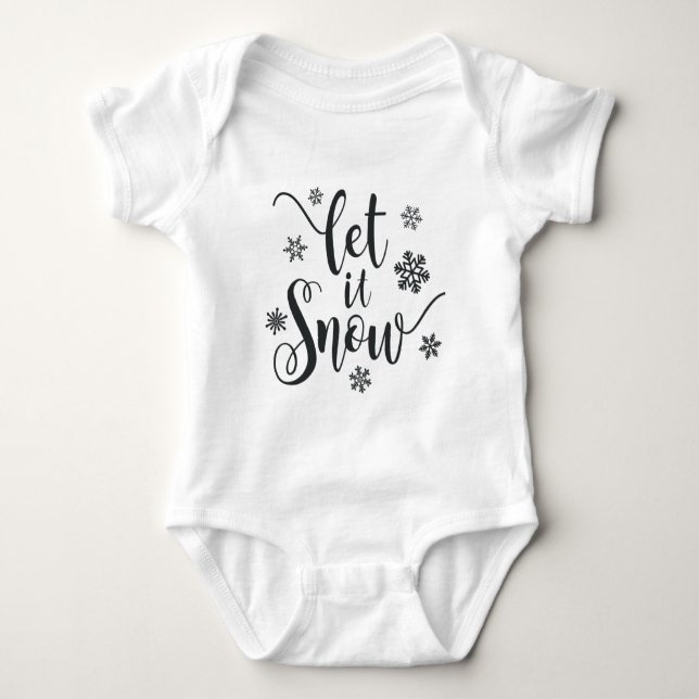 Lass es Weihnachtskalligrafie schnee | Baby Bodysu Baby Strampler (Vorderseite)