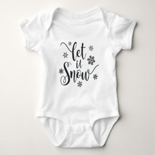 Lass es Weihnachtskalligrafie schnee   Baby Bodysu Strampler