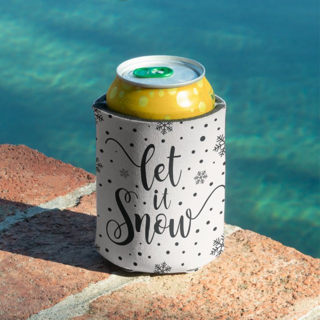 Lass es Weihnachtskalligrafie schnee | Can Cooler Dosenkühler (In Situ Pool)