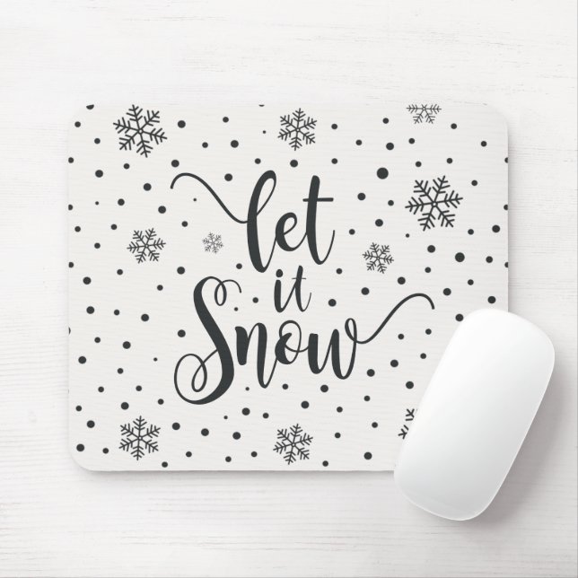 Lass es Weihnachtskalligrafie schnee | Mousepad (Mit Mouse)