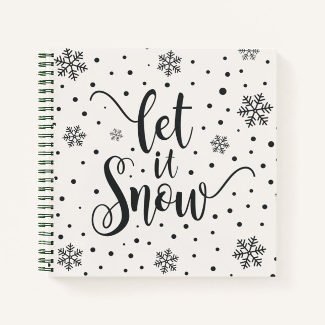 Lass es Weihnachtskalligrafie schnee | Notebook Notizbuch (Vorderseite)
