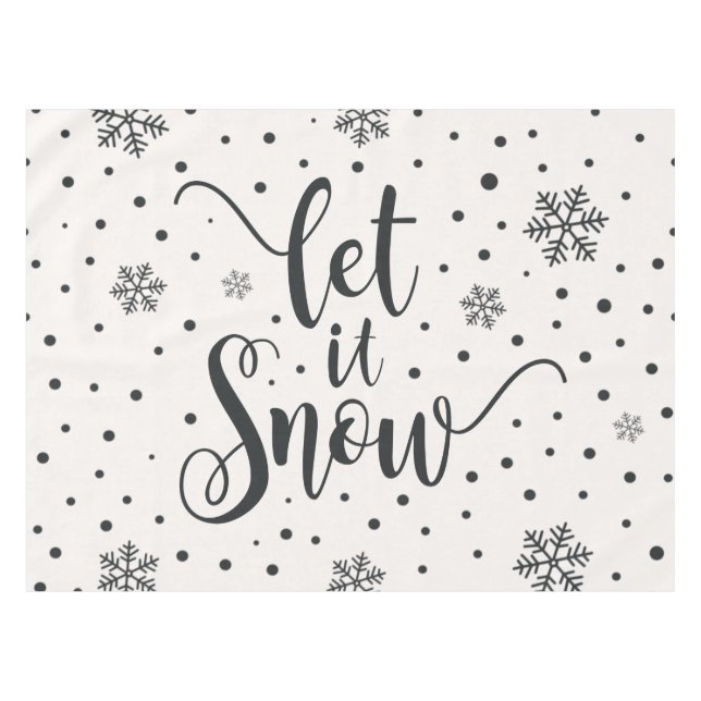 Lass es Weihnachtskalligrafie schnee | Tablecloth Tischdecke (Vorderseite (Horizontal))