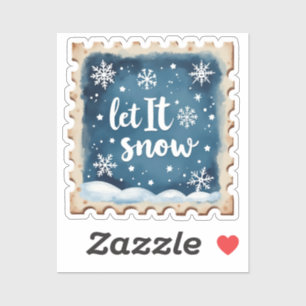 Lass es Winter-Briefmarke schnee. Aufkleber