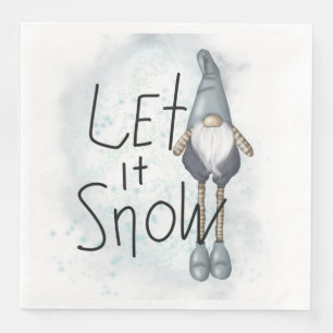 Lass es Winter Gnome schneien Serviette