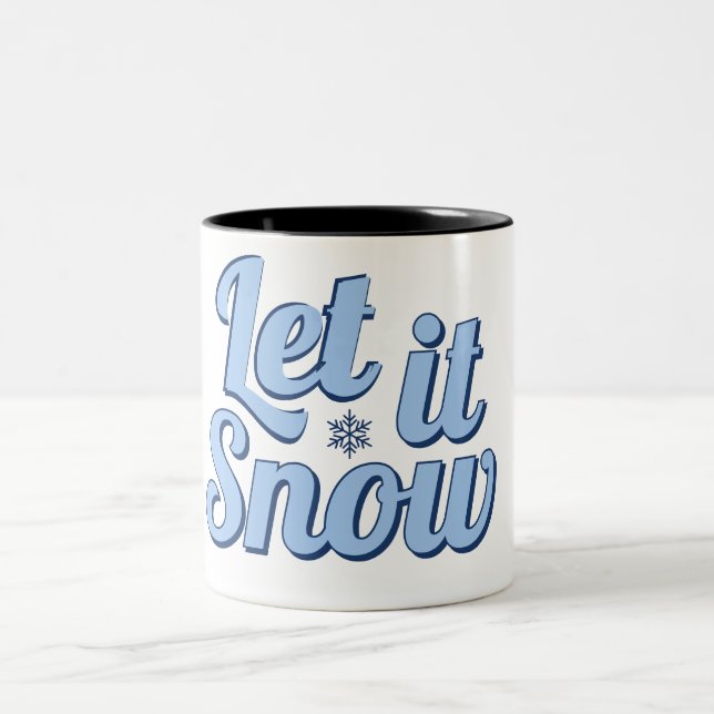 "Lass es Winter-Tasse schneien - Perfektes Urlaubs Zweifarbige Tasse (Mittel)