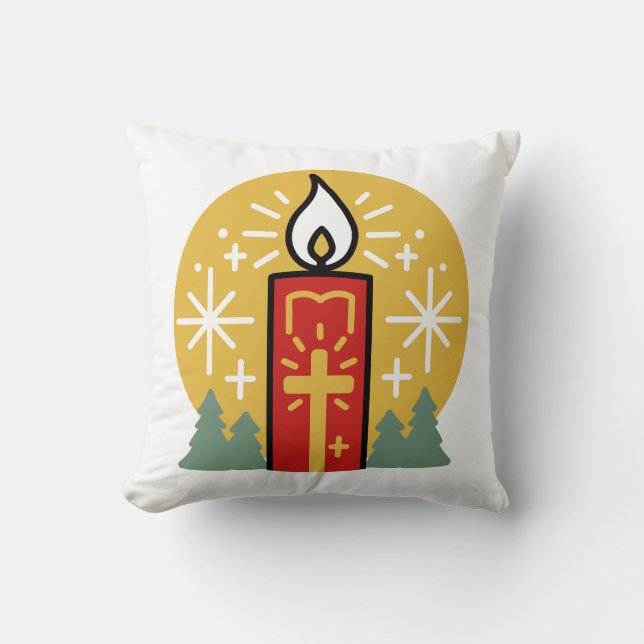 Lass Faith Be Your Brightest Star Candle Art Kissen (Vorderseite)
