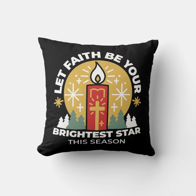 Lass Faith Be Your Brightest Star Candle Art Kissen (Vorderseite)