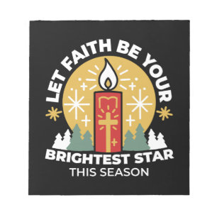 Lass Faith Be Your Brightest Star Candle Art Notizblock