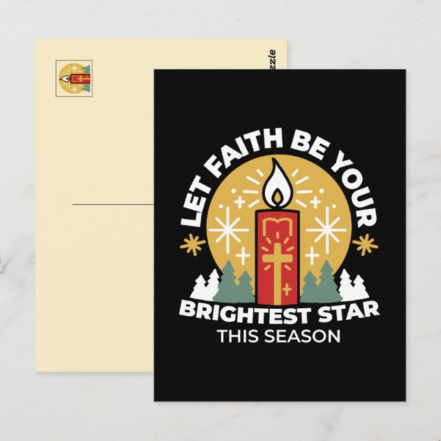 Lass Faith Be Your Brightest Star Candle Art Postkarte (Vorne/Hinten)
