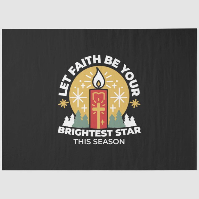 Lass Faith Be Your Brightest Star Candle Art Seidenpapier (Vorderseite)