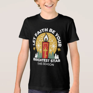 Lass Faith Be Your Brightest Star Candle Art Tri-Blend Shirt