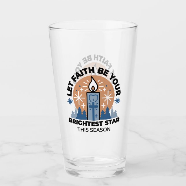 Lass Faith Shine Bright: Winterthema Glas (Vorderseite)