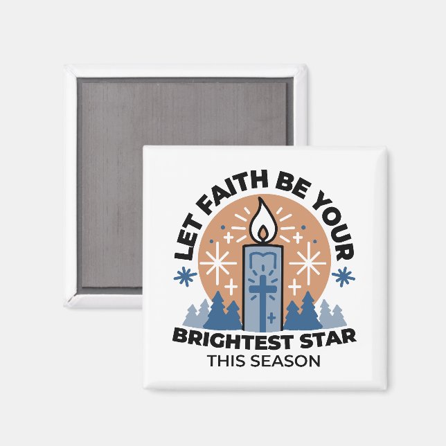 Lass Faith Shine Bright: Winterthema Magnet (Vorderseite/Rückseite)