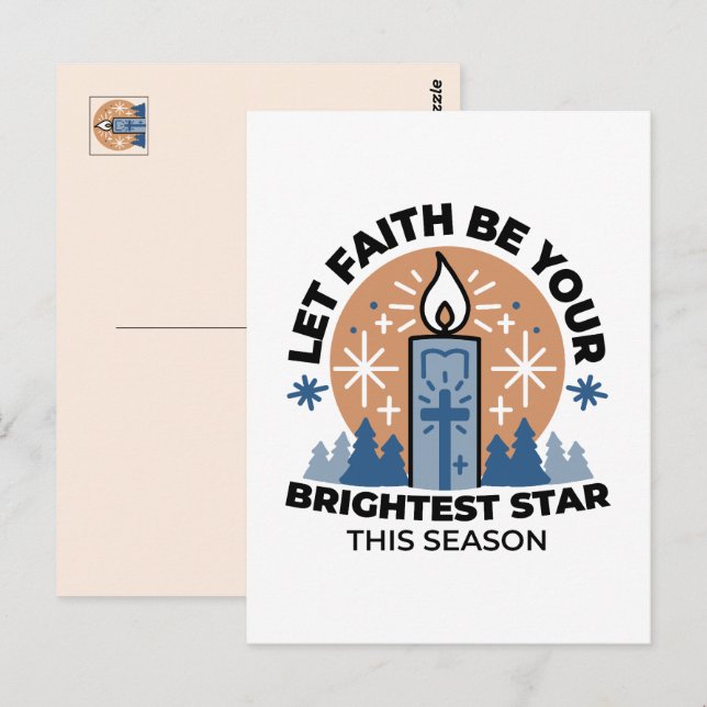 Lass Faith Shine Bright: Winterthema Postkarte (Vorne/Hinten)