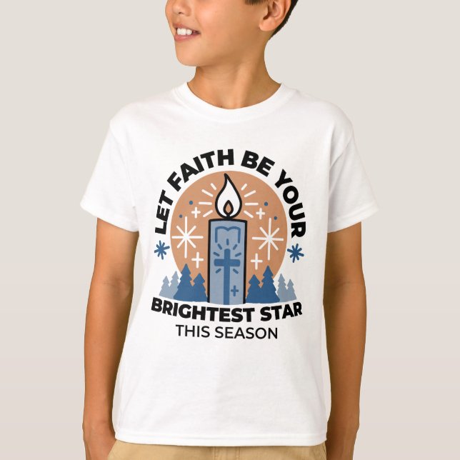 Lass Faith Shine Bright: Winterthema T-Shirt (Vorderseite)