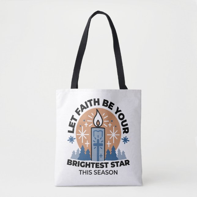 Lass Faith Shine Bright: Winterthema Tasche (Vorderseite)