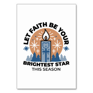 Lass Faith Shine Bright: Winterthema Tischnummer