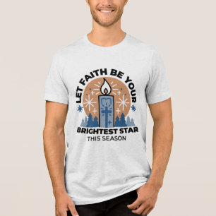 Lass Faith Shine Bright: Winterthema Tri-Blend Shirt
